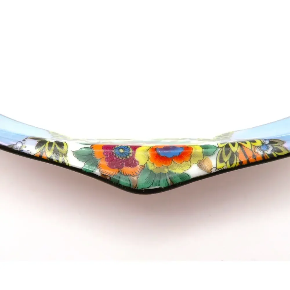 Antique Noritake M Wreath Relish Celery Dish Hand Painted Japan Art Deco Floral